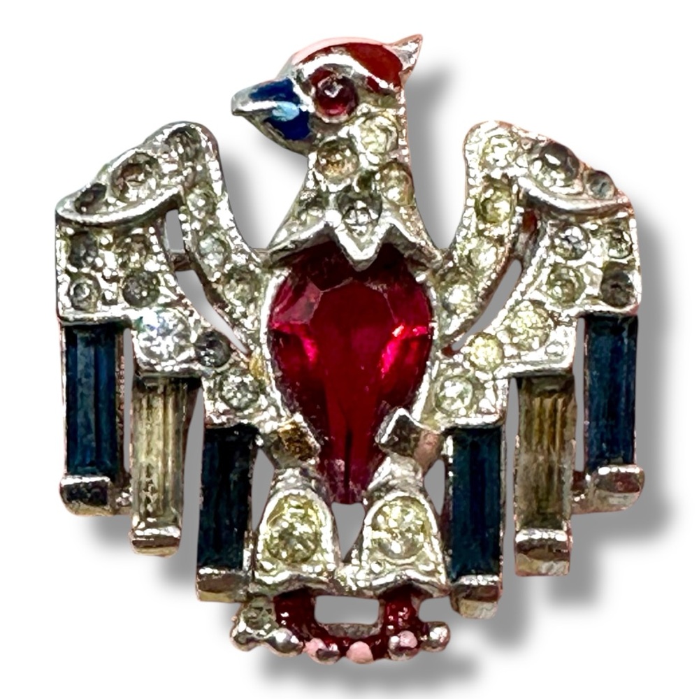 Rare Trifari Alfred Philippe Eagle Pin Brooch  WWII Patriotic American Vintage